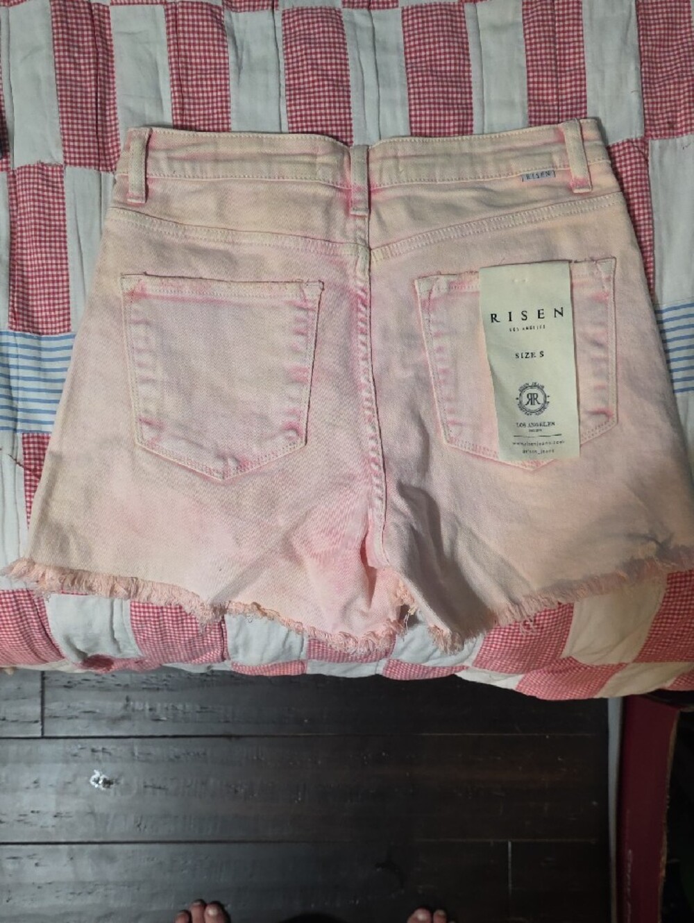 Risen Jeans / Risen Los Angeles Women's Acid Pink Denim Shorts NWT - Picture 6 of 7